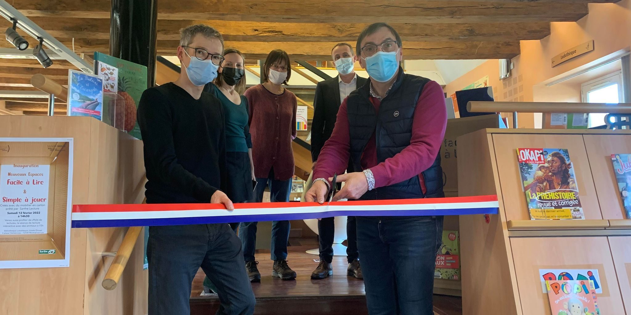 Lors de l’inauguration avec les élus locaux, Sandra Leroux et Franck Pertué.