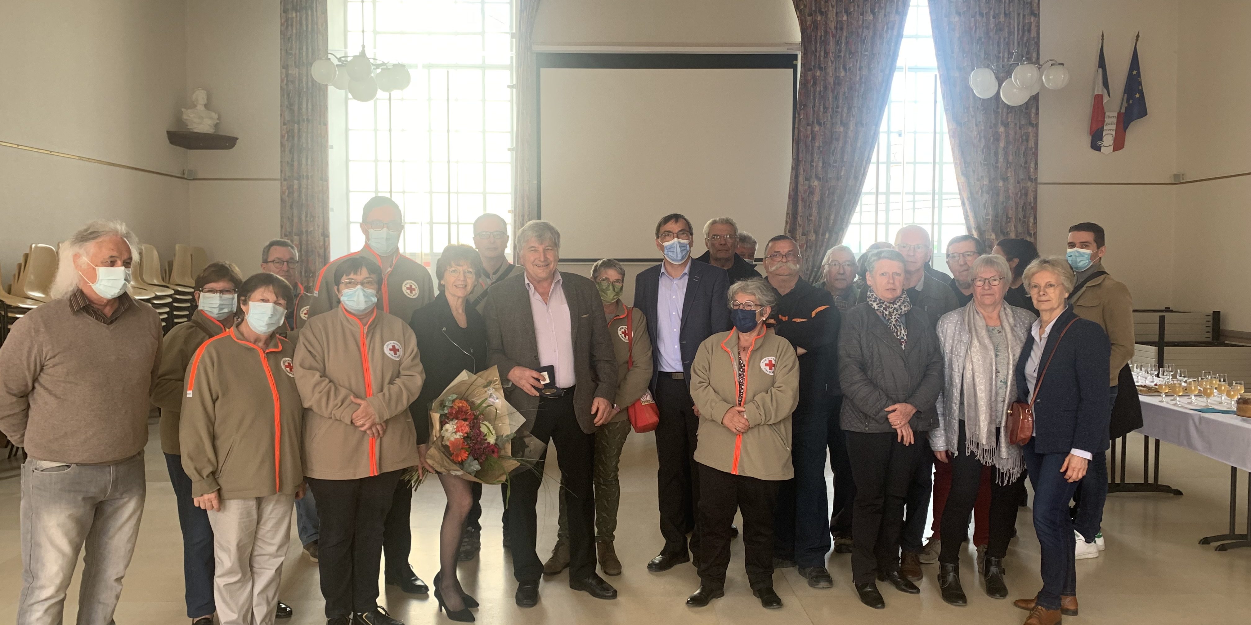 La plupart des acteurs qui participent au centre de vaccination contre la Covid-19 aux Récollets de Montval-sur-Loir.