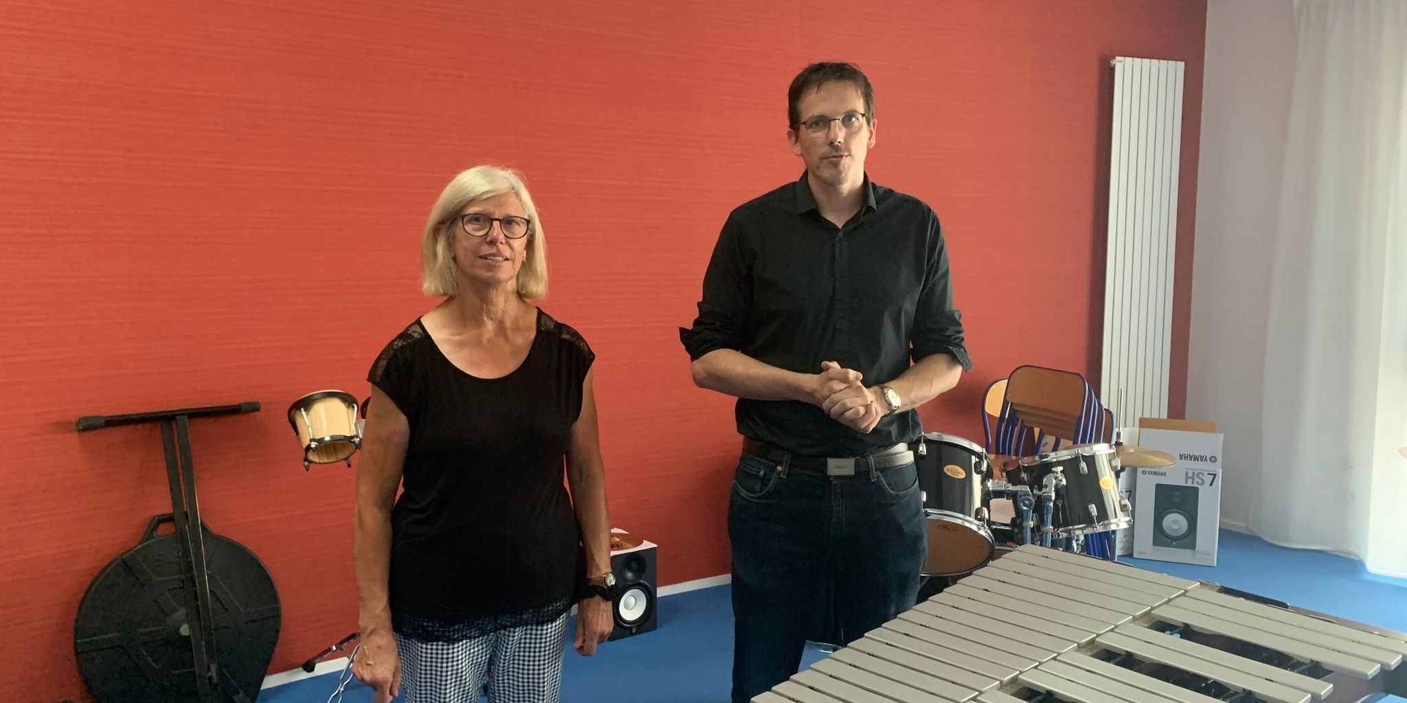 Monique Trotin, vice-présidente en charge de la Culture pour la communauté de communes Loir-Lucé-Bercé, et Régis André, directeur de l’école de musique.